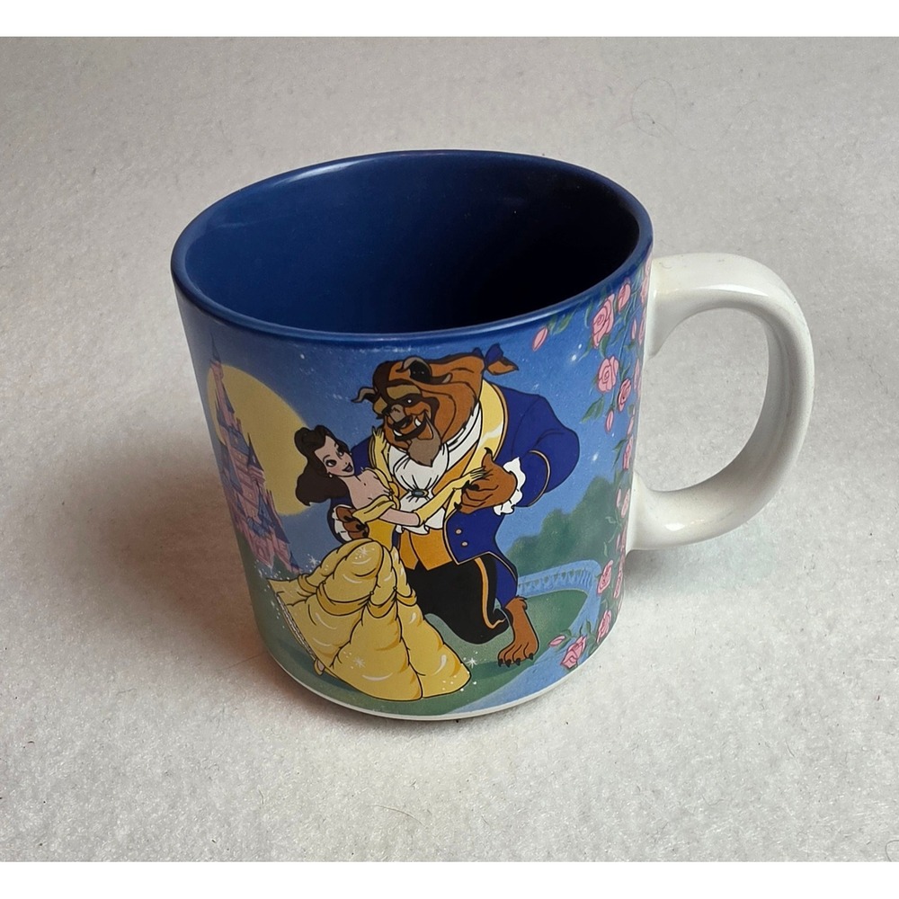 Vintage 1991 Disney Beauty and the Beast Coffee Mug Belle Beast Made in Japan